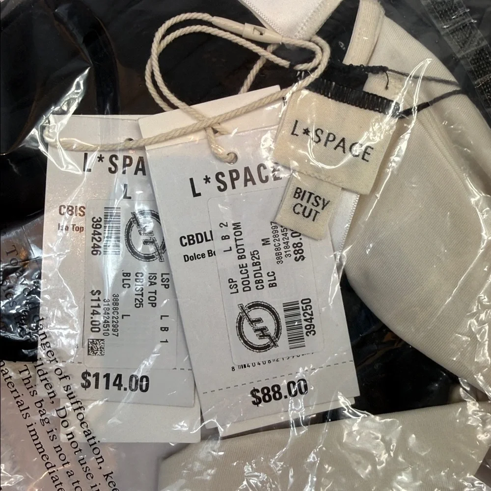 L*Space Black & White Bikini Set – NWT Top: Large | Bottom: Medium
